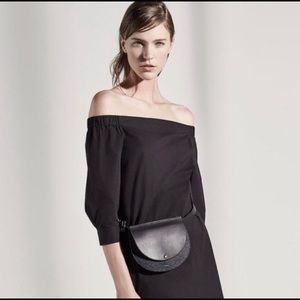 NWOT Theory Saddle Belt Bag Leather Denim $235